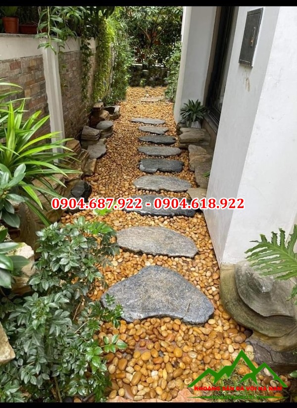 Báo giá sỏi vàng rải sân vườn
