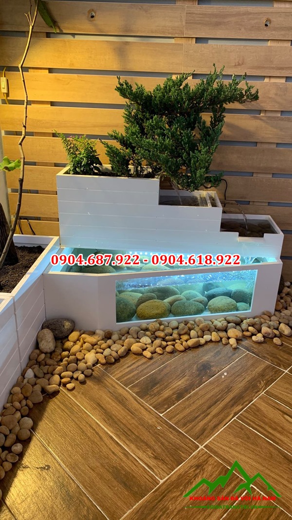 sỏi cuội vàng trang trí bể cá