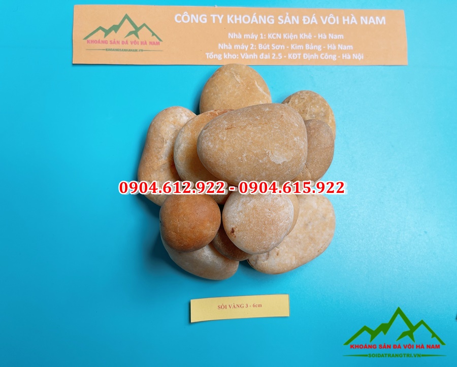 sỏi vàng tự nhiên 3-6cm