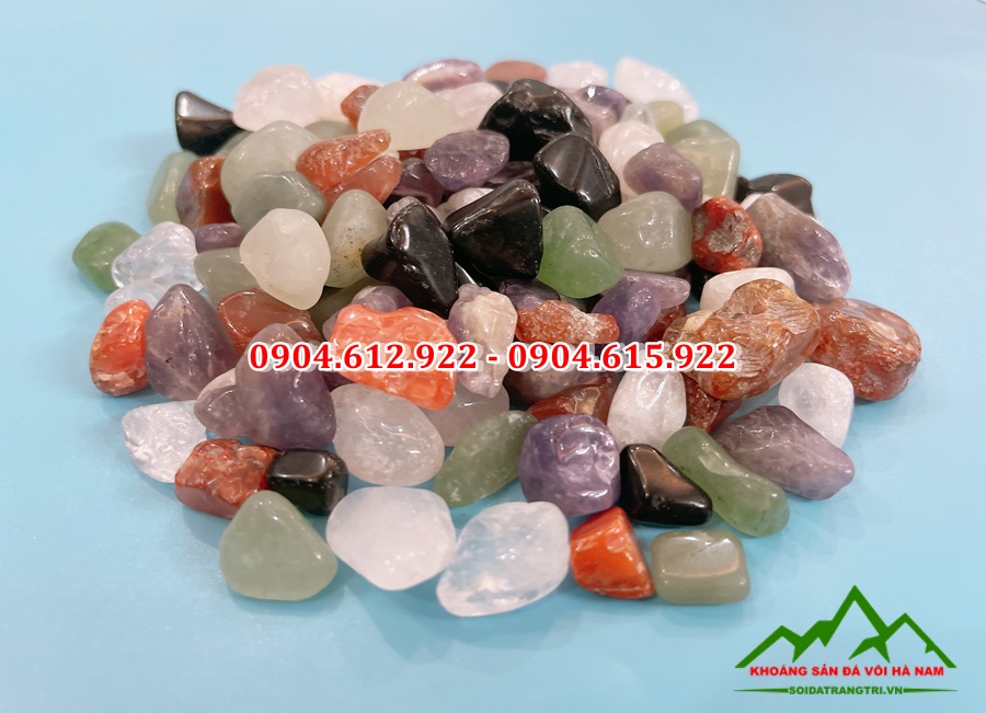 đá thạch anh vụn ngũ sắc