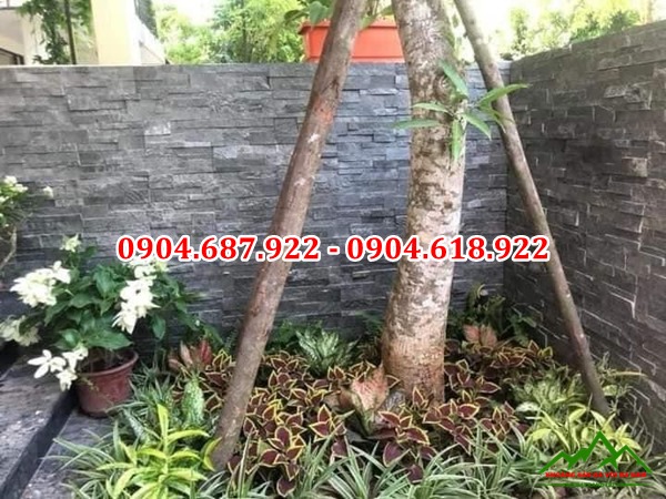 Đá ghép đen ốp tường