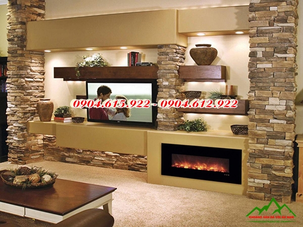 đá ốp tường phòng khách - DVHN