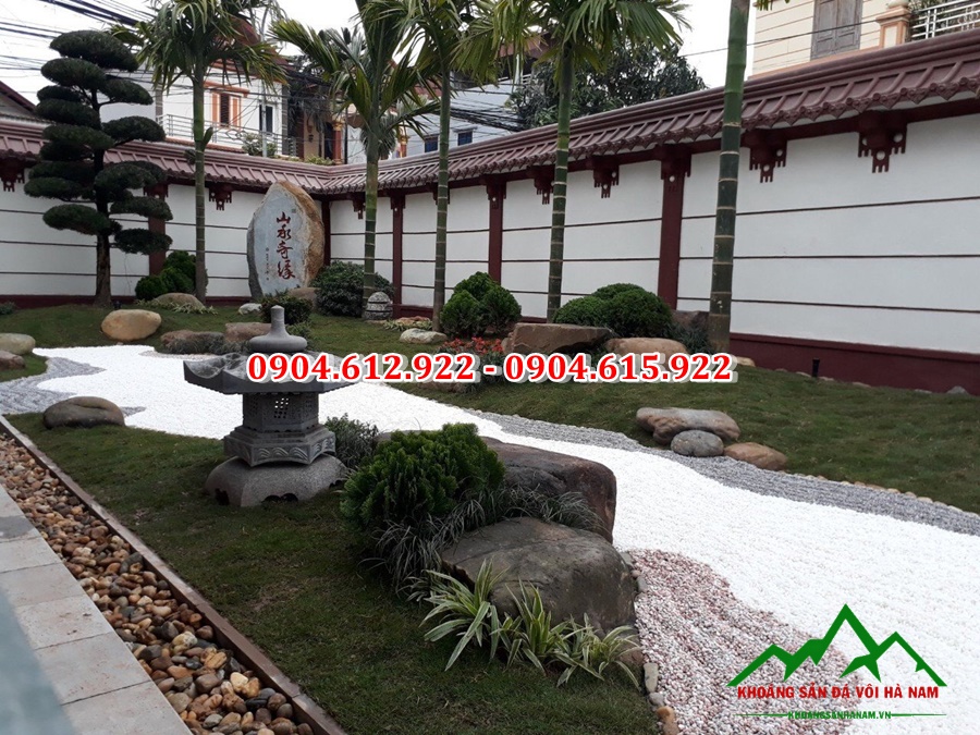sỏi trang trí sân vườn kiểu nhật