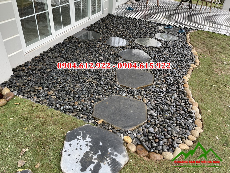 sỏi cuội đen tự nhiên