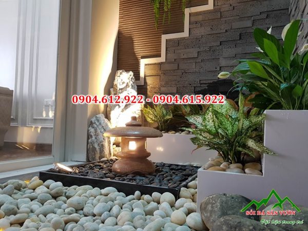 sỏi cuội tự nhiên màu trắng