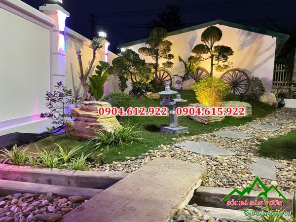 Công dụng sỏi trang trí sân sân vườn