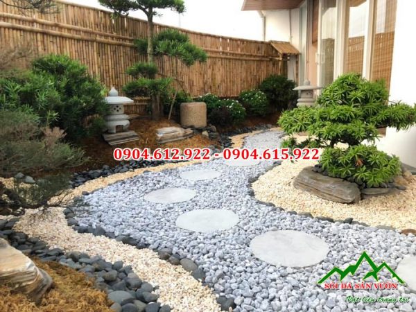 sỏi rải sân vườn tiểu cảnh