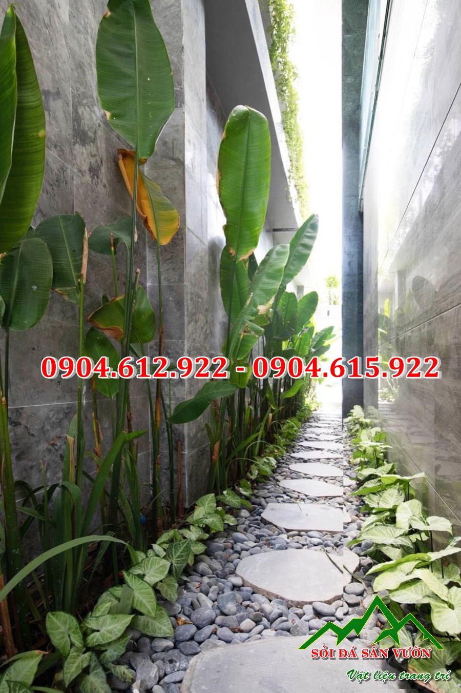 sỏi rải lối đi sân vườn