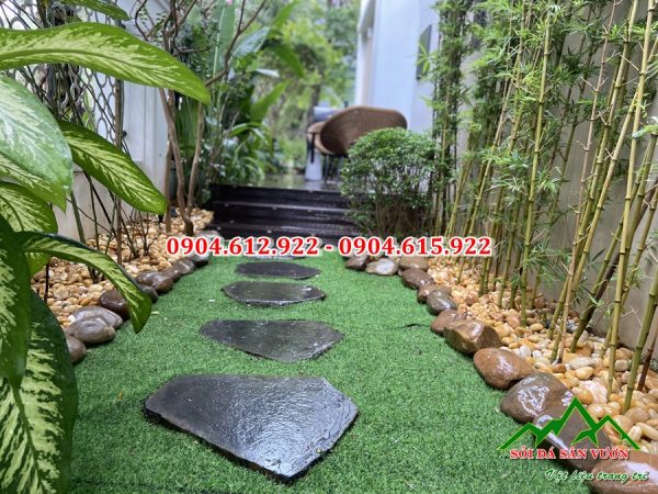 cách thi công sỏi trang trí sân vườn