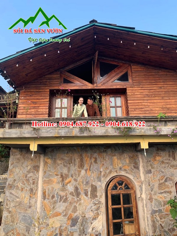 đá rối ốp tường resort