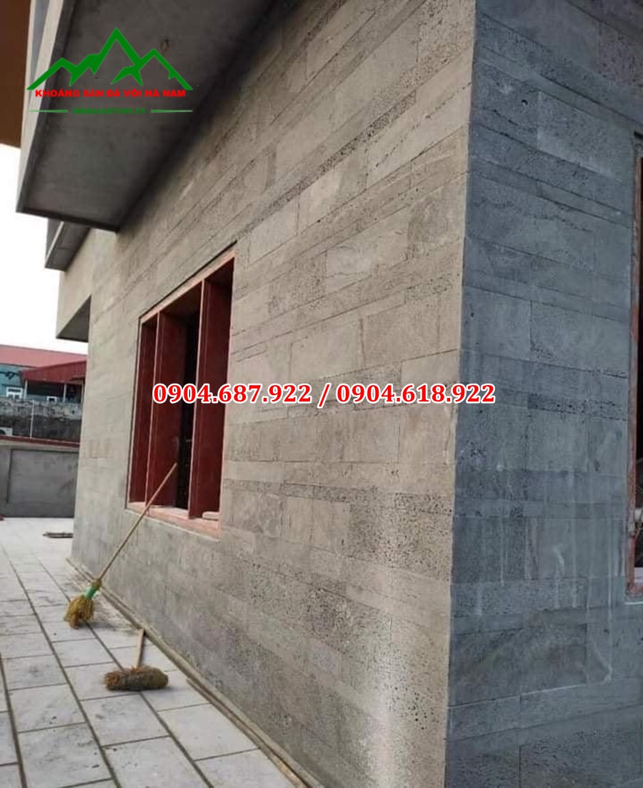đá ong xám ốp tường biệt thụw