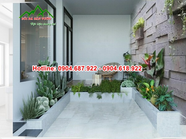 Đá ong xám ốp tường trang trí