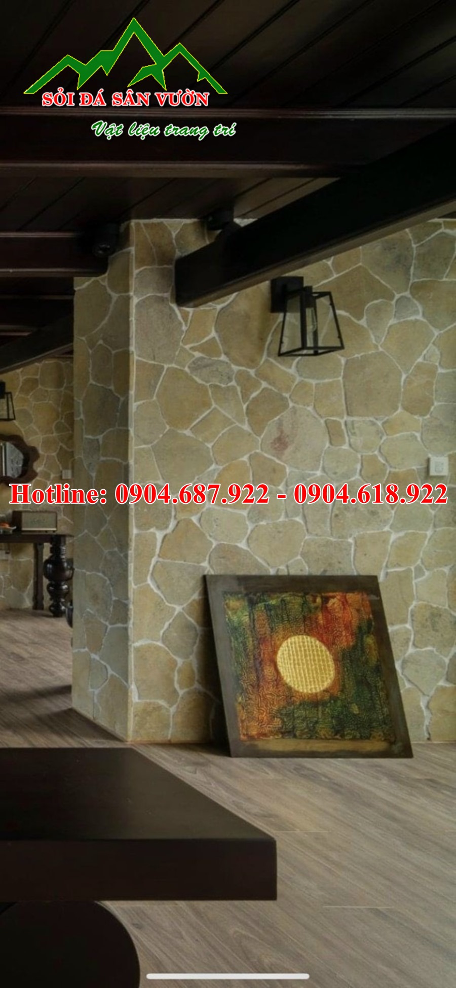 đá rối vàng ốp tường