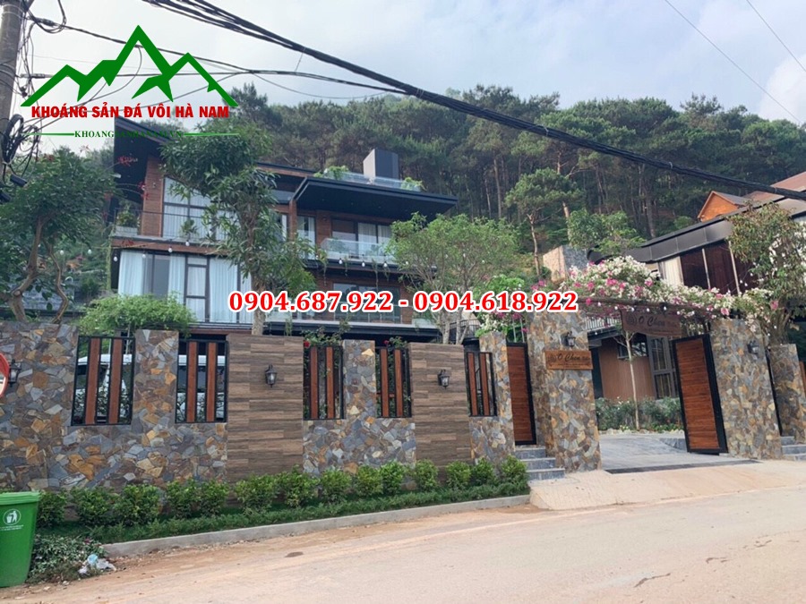 đá rối đa sắc ốp tường bao