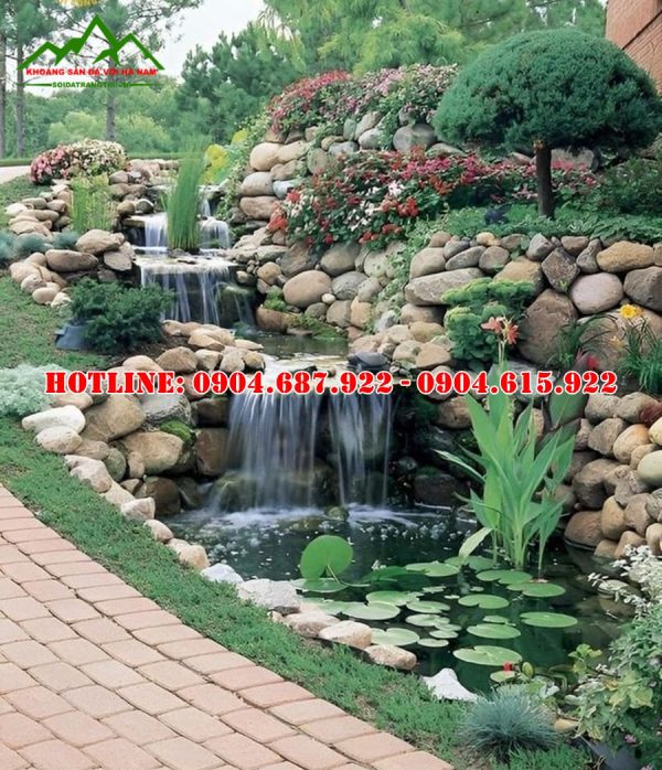 đá cuội xây hồ cá