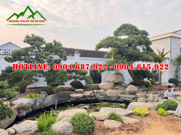 đá cuội làm hồ cá đẹp