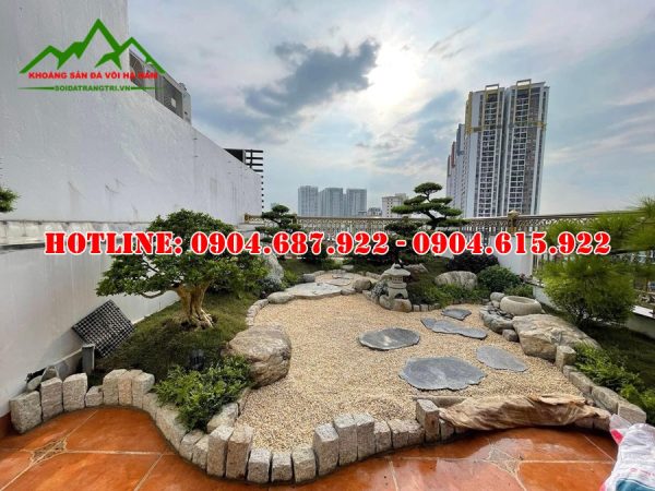 đá cuội trang trí sân vườn